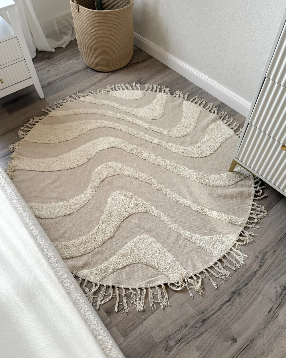 Rug ARTMAK Beige ø 140 cm Cotton_1022661
