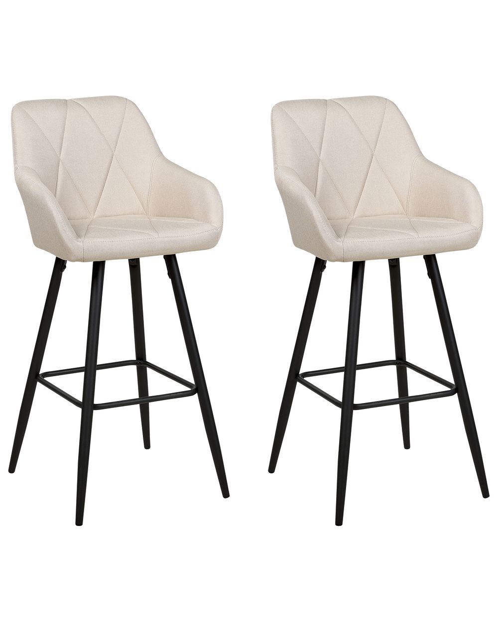 Set of 2 Bar Chairs DARIEN Light Beige