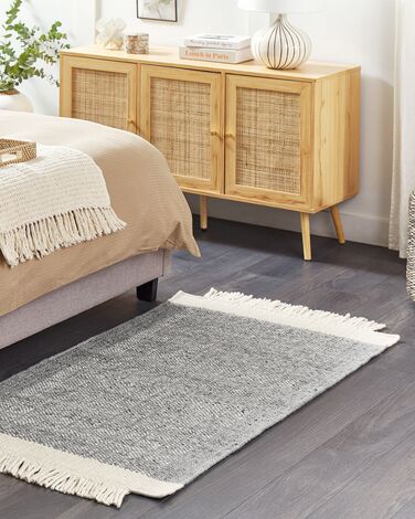 Wool Area Rug 80 x 150 cm Grey and Off-White TATLISU