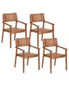  Set of 4 Acacia Wood Garden Chairs Light AGELLO_923459