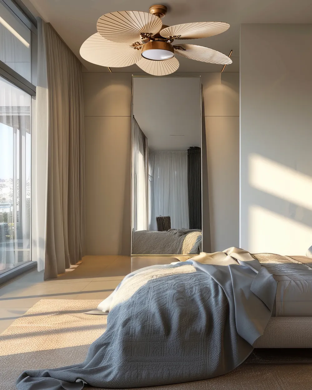 Ventilatore a soffitto con luce BORMEJO con telecomando LED Oro_988790