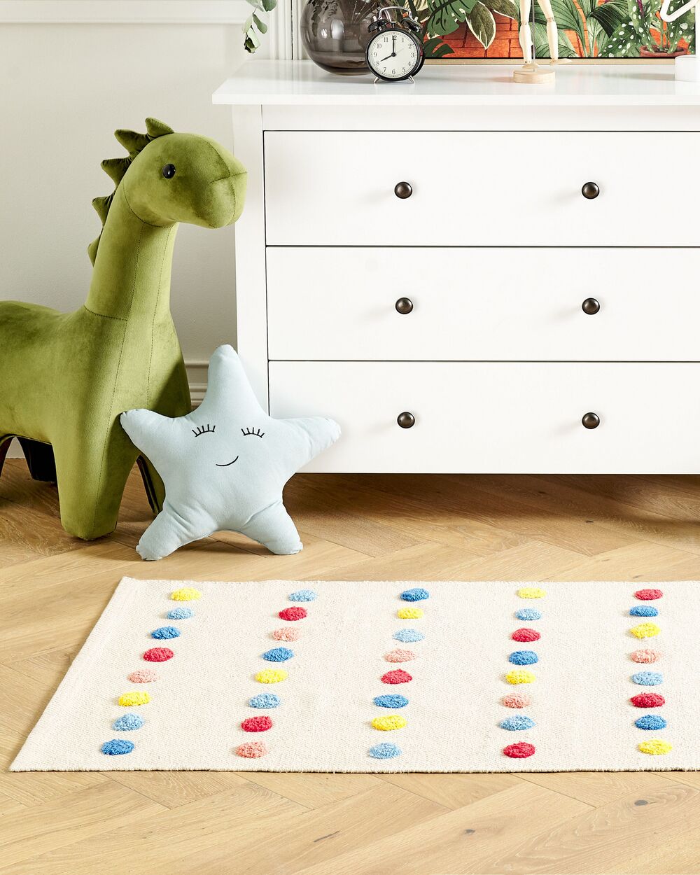 Kids Rug LELES Beige 80 x 150 cm Cotton