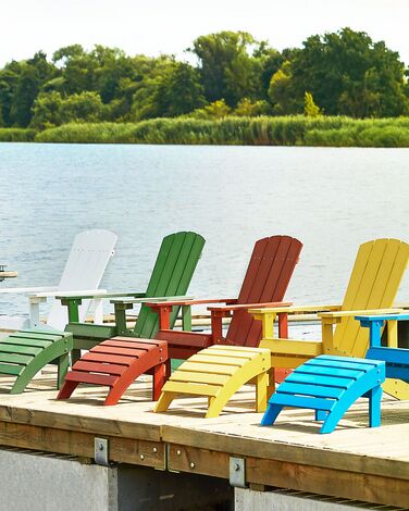 Garden Chair with Footstool Red ADIRONDACK