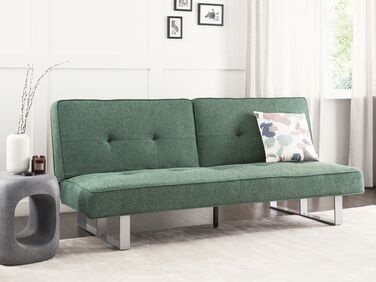 Fabric Sofa Bed Green DUBLIN