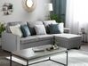 Left Hand Fabric Corner Sofa Bed with Storage Grey NESNA_720331