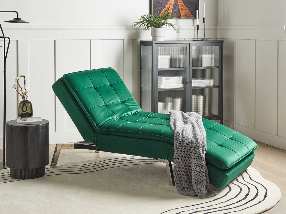 Chaise longue LOIRET Velluto Verde smeraldo