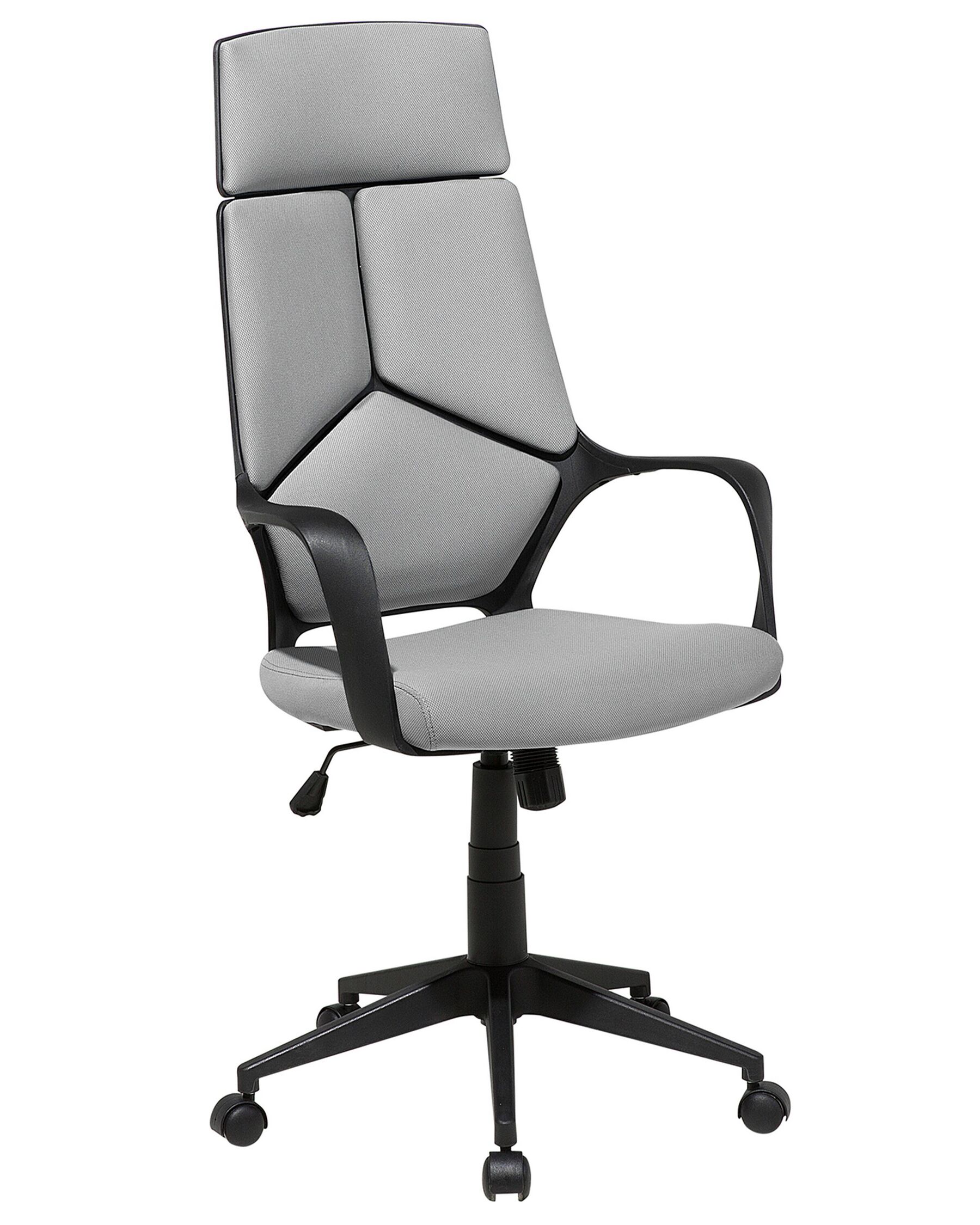 Cadeira de escritório em tecido preto e cinzenta DELIGHT_688499