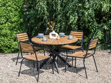 Acacia Garden Dining Table ⌀ 110 cm Light Wood CISSONE