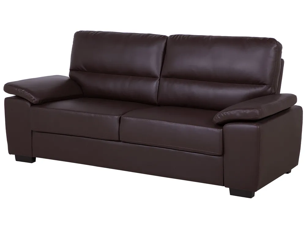 Set da salotto 5 posti VOGAR Pelle sintetica Marrone scuro_730471