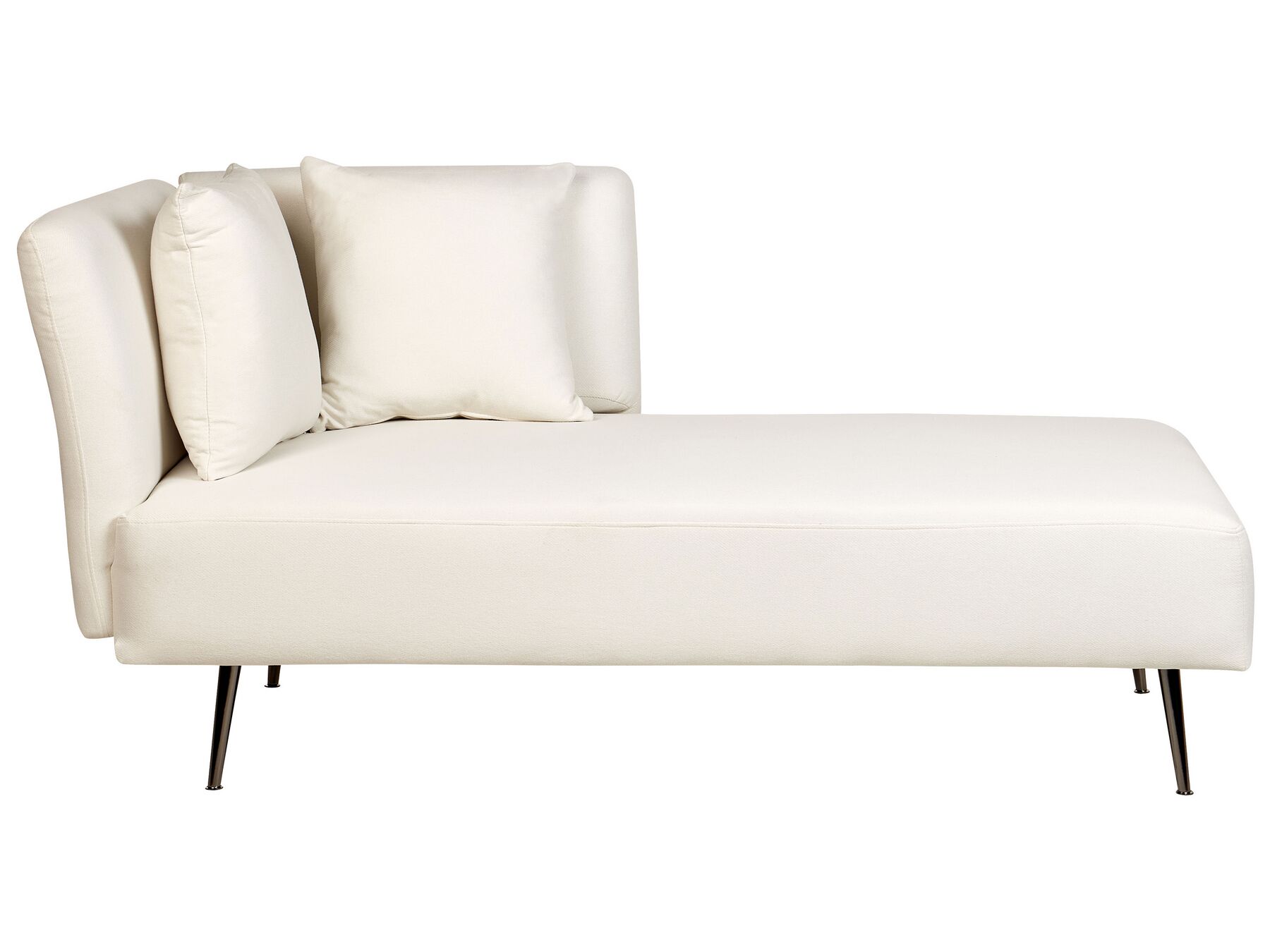 Left Hand Fabric Chaise Lounge White RIOM_877253