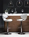 Set of 2 Bar Chairs CONWAY Swivel Faux Leather White