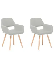 Set di 2 sedie da pranzo CHICAGO Tessuto Grigio chiaro_743961