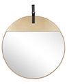 Nástěnné zrcadlo se závěsným popruhem ø 60 cm zlaté GURS_807355