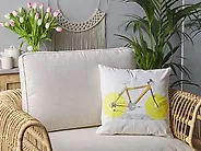 Set di 2 cuscini RUSCUS 45 x 45 cm Cotone Bianco Trama astratta_1179668