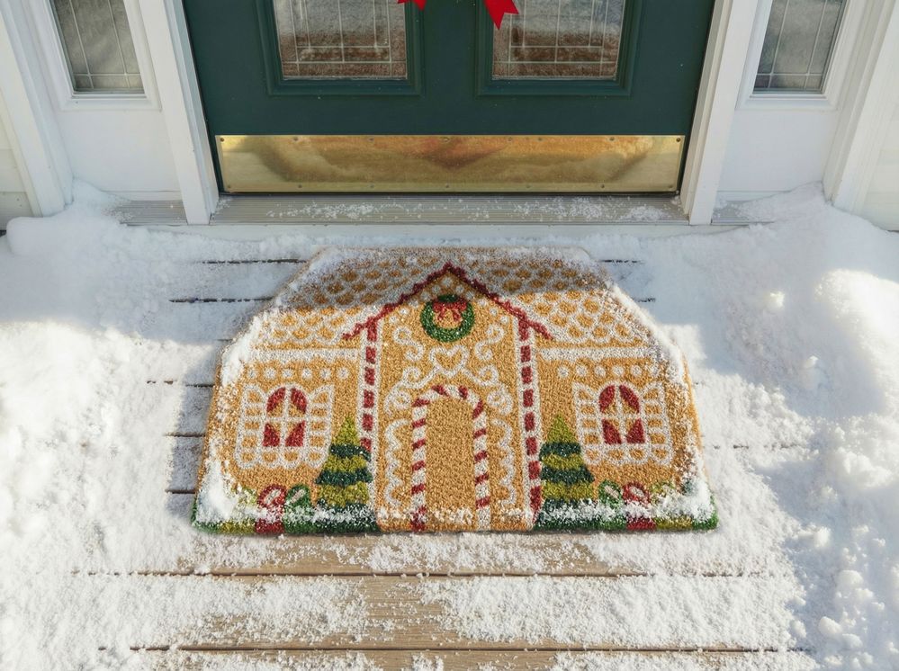 Doormat SELATNA Natural 45 x 75 cm Christmas Motif Coir