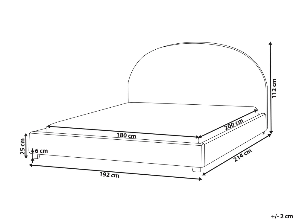 Waterbed Fabric VAUCLUSE 180 x 200 cm (EU Super King) Light Beige_977596