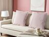 Set di 2 cuscini velluto rosa 60 x 60 cm EUSTOMA_877724