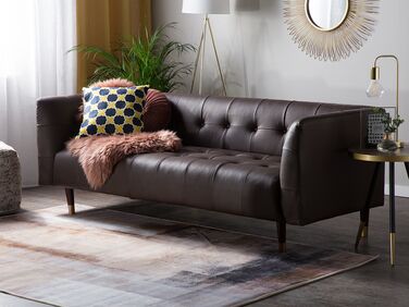 3 Seater Leather Sofa Brown BYSKE