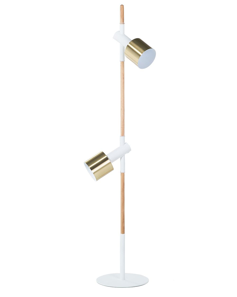 Lampa podłogowa OWENS Regulowana Drewno jesionowe Biały