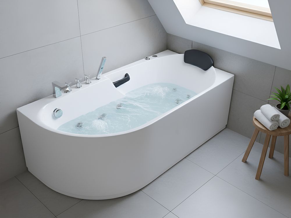 Hottub SAYULA 170 x 80 cm Wit linkszijdig