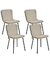 Conjunto de 4 sillas de comedor CALDWELL Tela Beige
