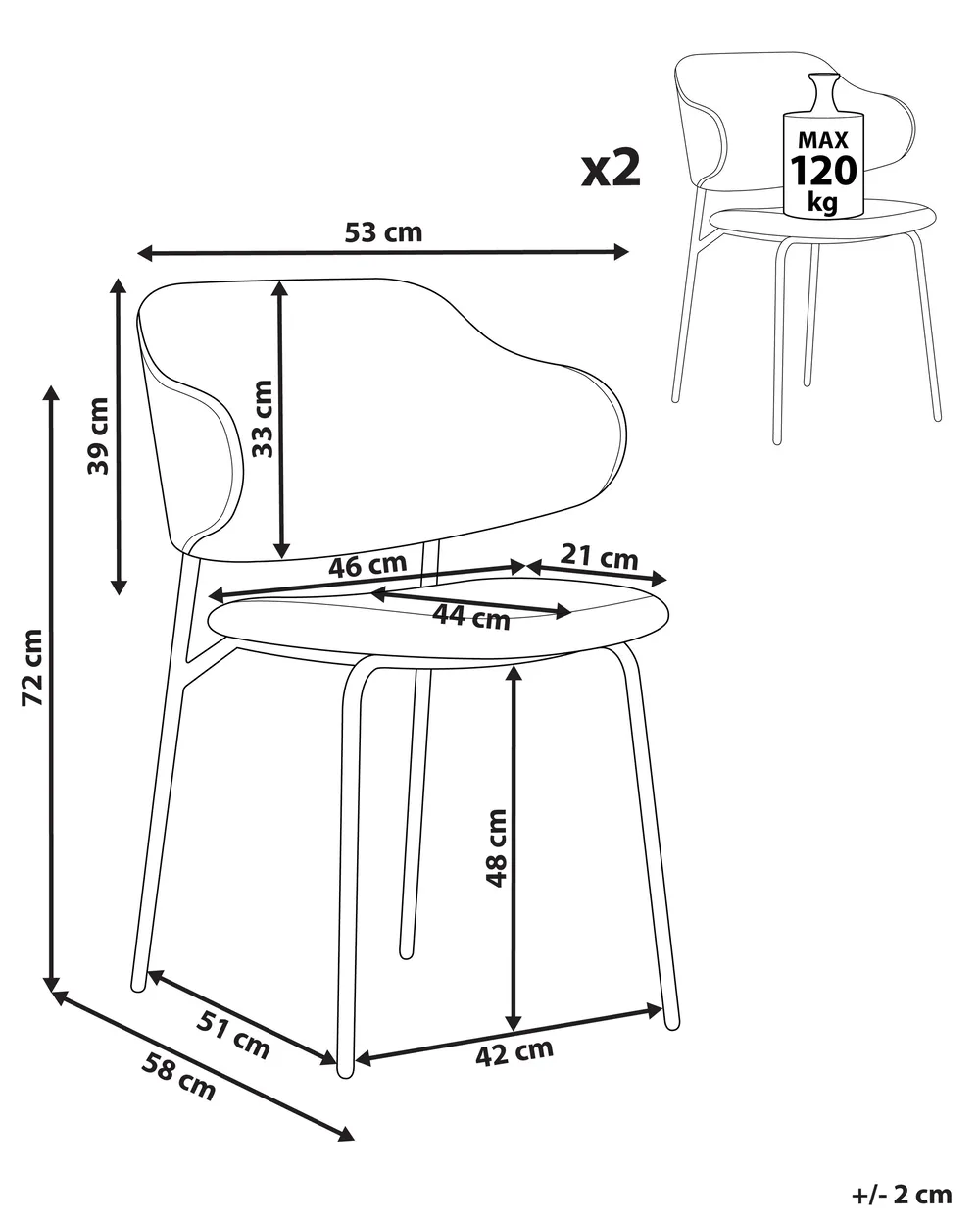 Set of 2 Dining Chairs KENAI Dark Green_874534