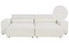 Canapé d'angle à droite modulable 2 places en bouclé avec ottoman blanc HELLNAR_911266