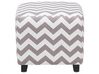 Pouf hellgrau-weiss 37 x 37 x 32 cm Zickzack-Muster KANSAS_685089