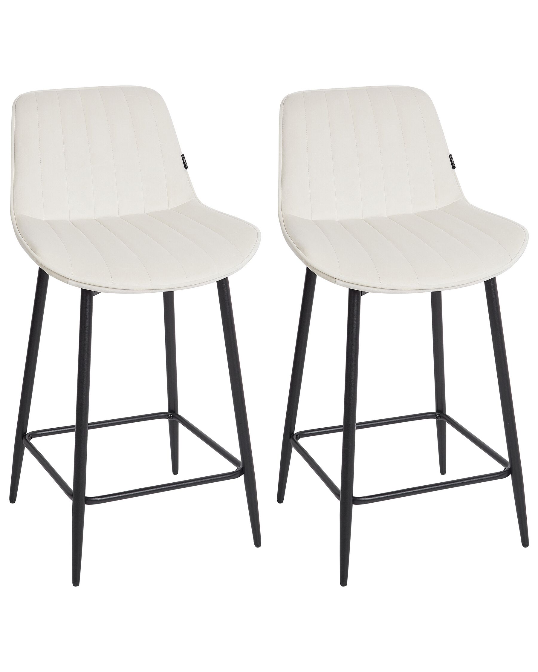 Set of 2 Velvet Bar Chairs Light Beige DUBROVNIK_928857