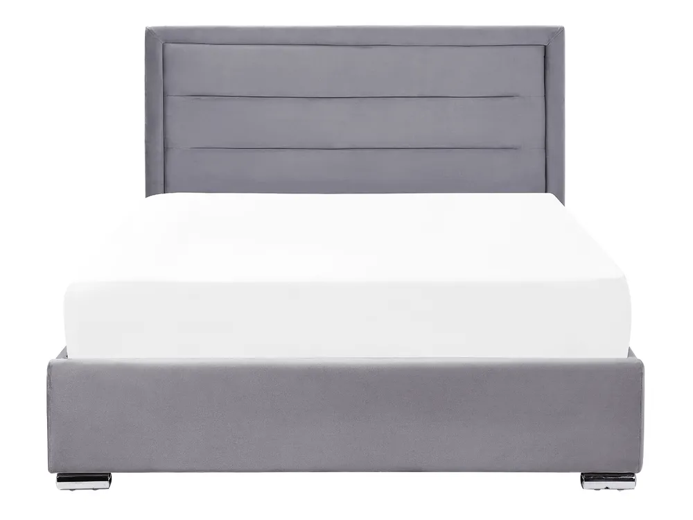 Ottoman Bed ROUEN Velvet Dark Grey 140 x 200 cm (EU Double)_843797