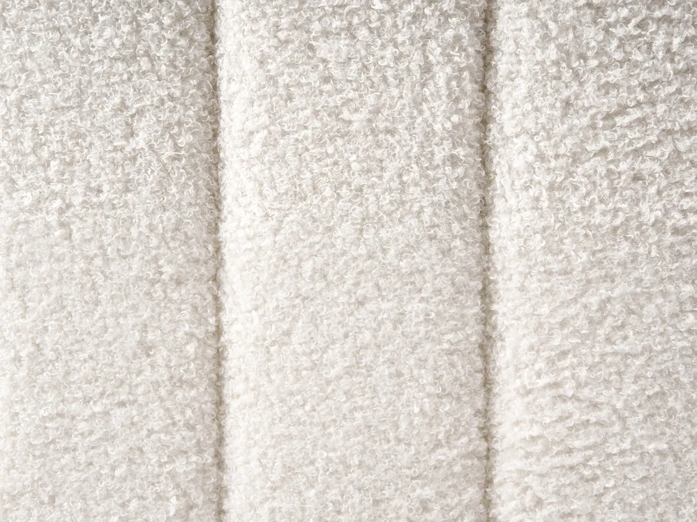 Lit avec sommier Bouclé LUNAN 120 x 200 cm Blanc cassé_1025663