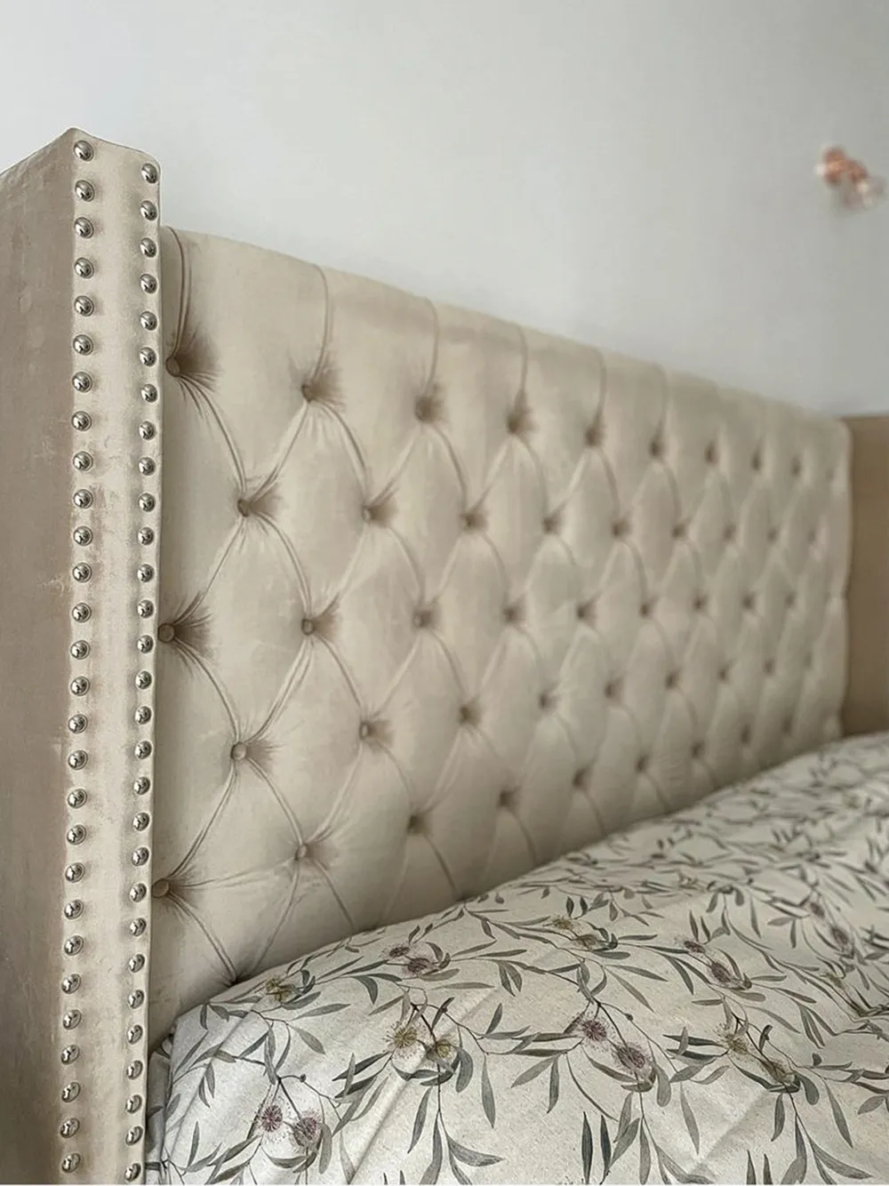 Bed Velvet LUBBON 160 x 200 cm (EU King Size) Beige_812826