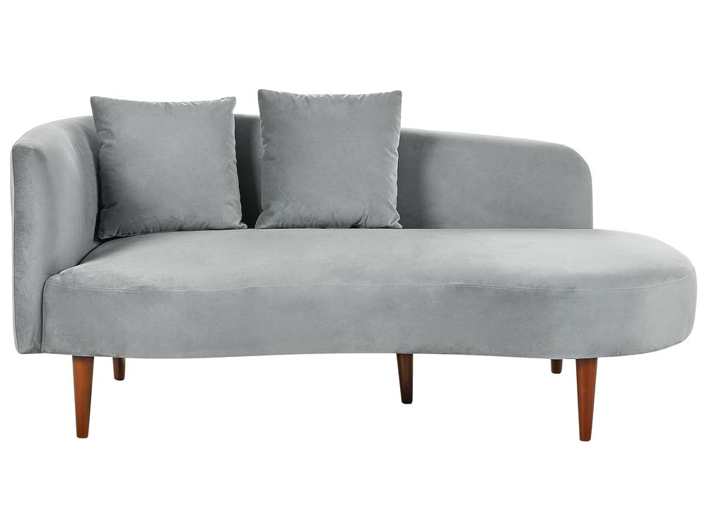 Chaise longue versione sinistra CHAUMONT Velluto Grigio chiaro