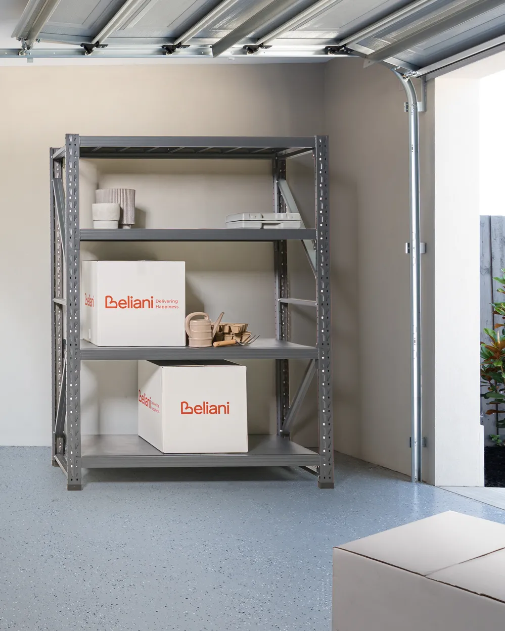 Raft pentru garaj FIUGGI Metal 150 cm 60 cm Negru - Beliani.ro