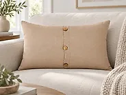 Dekokissen 2er Set BANORI 30 x 50 cm Leinen Beige Ohne Muster_1178826