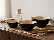 Lot de 3 bols décoratifs BONHEUR Bambou Noir_1175263