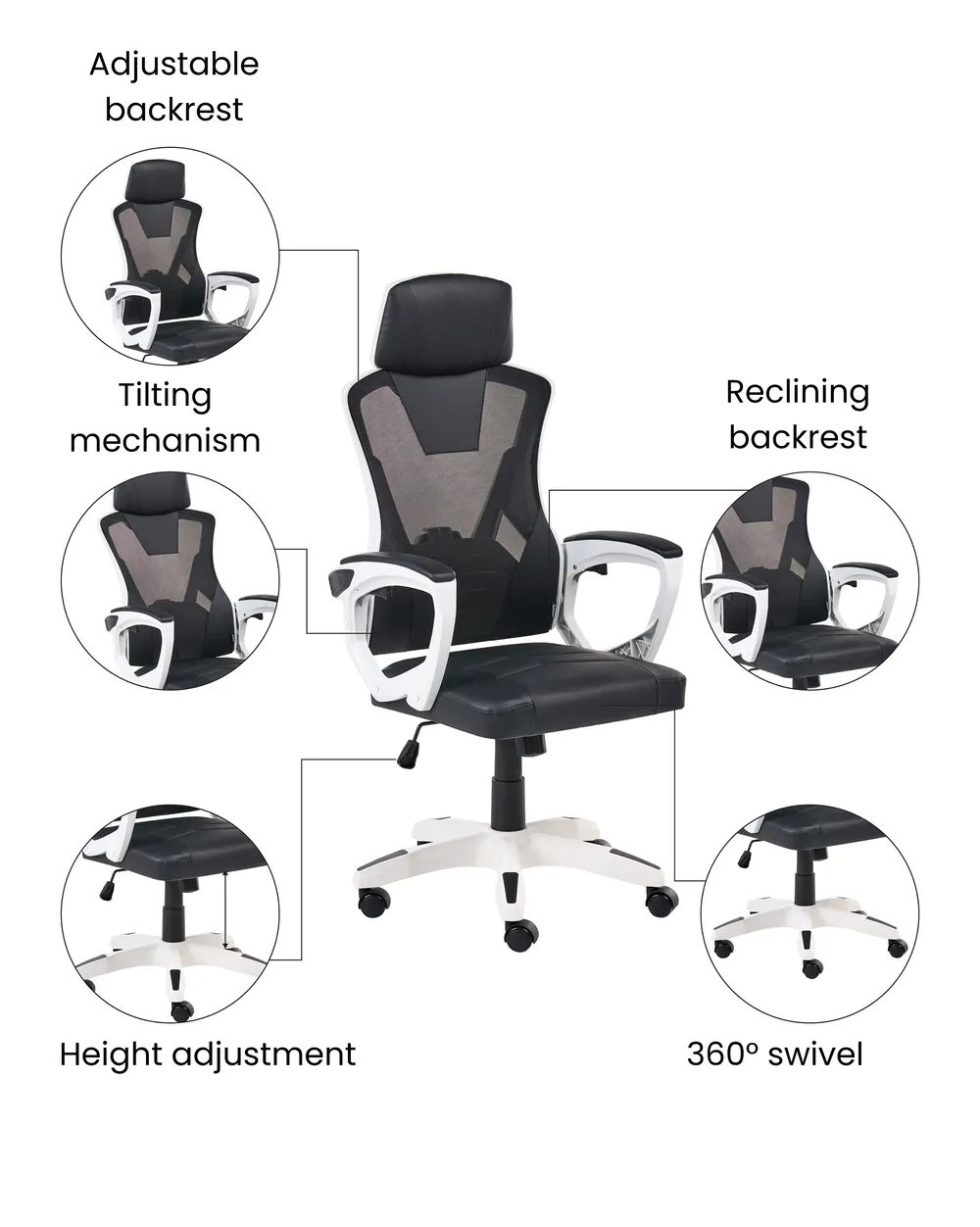Office Chair IGNIS Faux Leather White_1074212