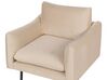 Sofa Set Samtstoff beige 4-Sitzer mit Ottomane VINTERBRO_897481