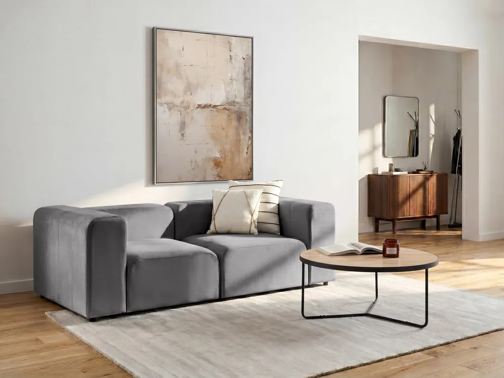 Sofa modułowa dla 2 osób FALSTERBO Welur Szary