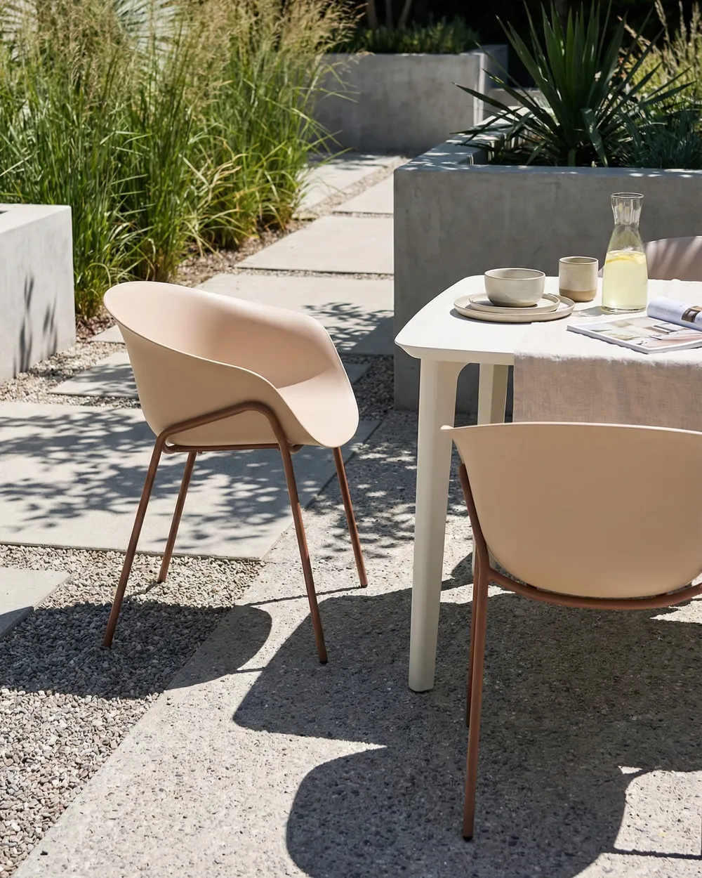Set di 2 sedie da giardino METEORA Materiale sintetico Beige_1045313