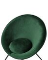 Sessel Samtstoff smaragdgrün / schwarz rund FLOBY II_886109
