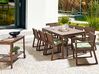 8 Seater Dark Acacia Wood Garden Dining Set with Leaf Pattern Green Cushions SASSARI_921288