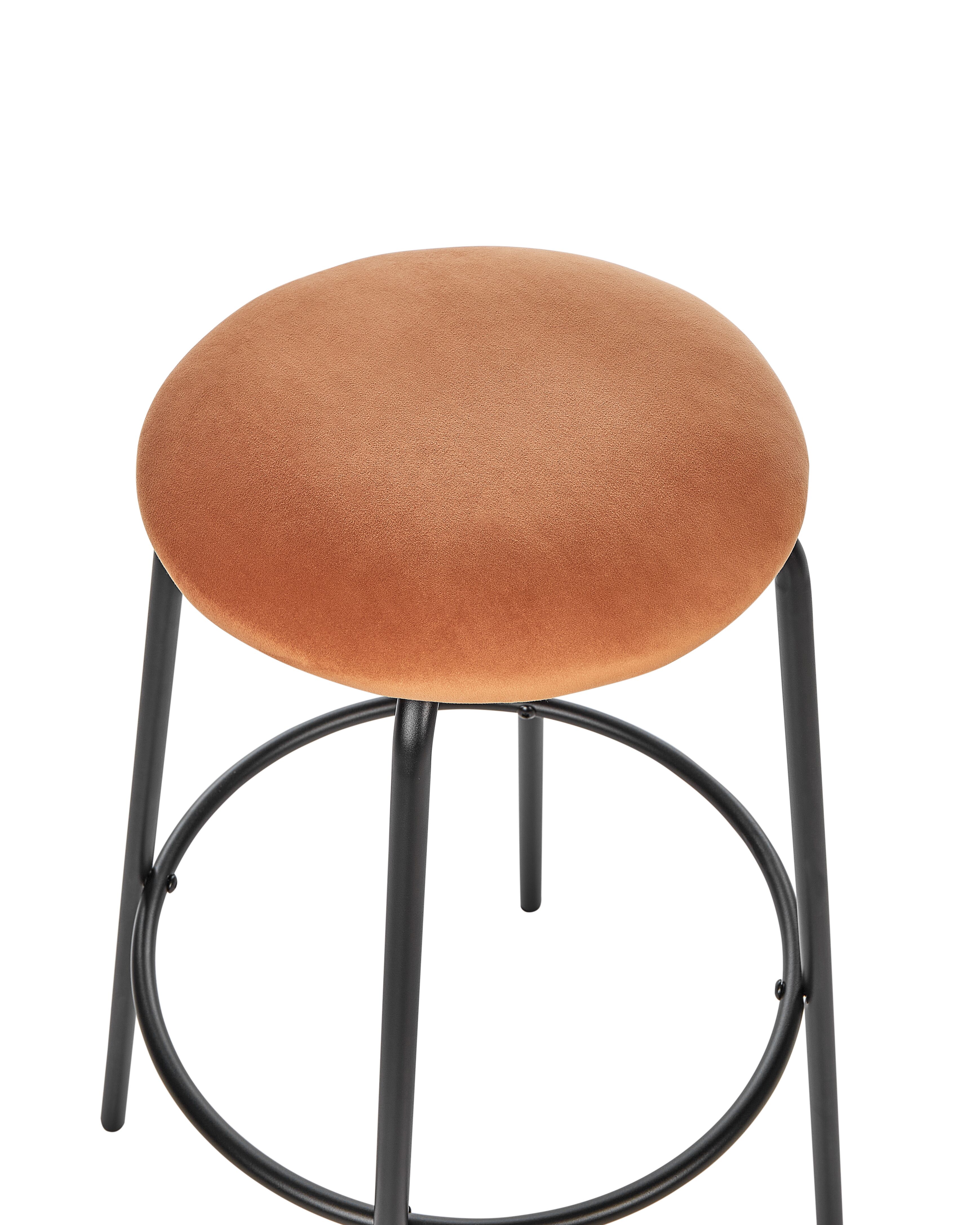 Sæt af 2 barstole MORTON Velour Orange | Beliani.dk