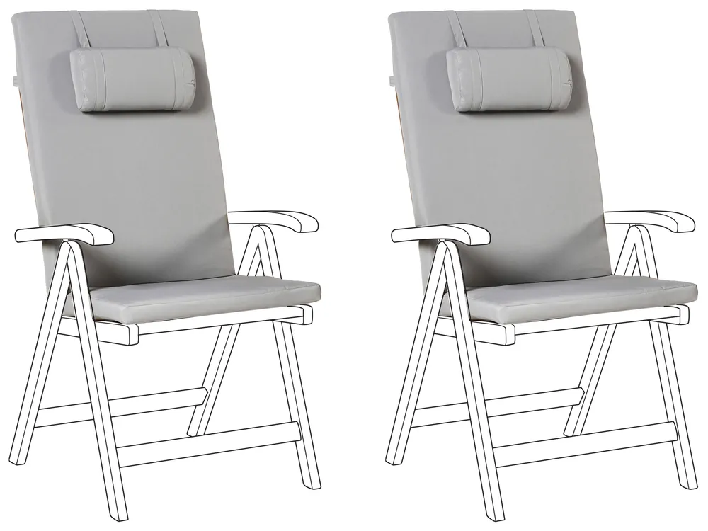 Set di 8 cuscini per sedie SASSARI PREMIUM 46 x 46 cm Grigio melange