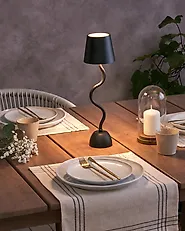 Wireless LED Table Lamp VOUGA with Dimmer Metal Black_1172092