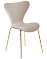 Set of 2 Velvet Dining Chairs Taupe and Gold BOONVILLE_862225