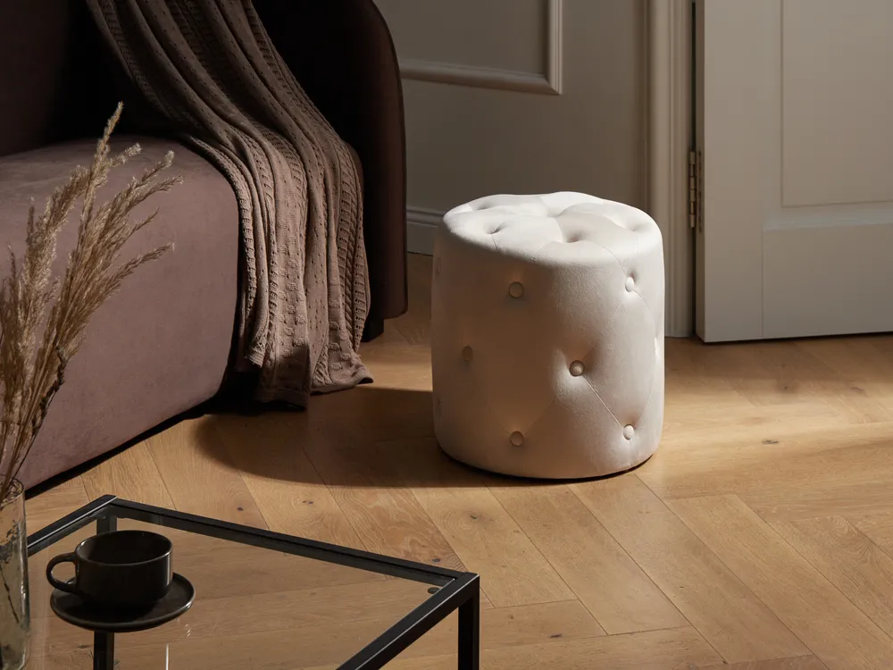 Pouffe COROLLA Velvet Off-White