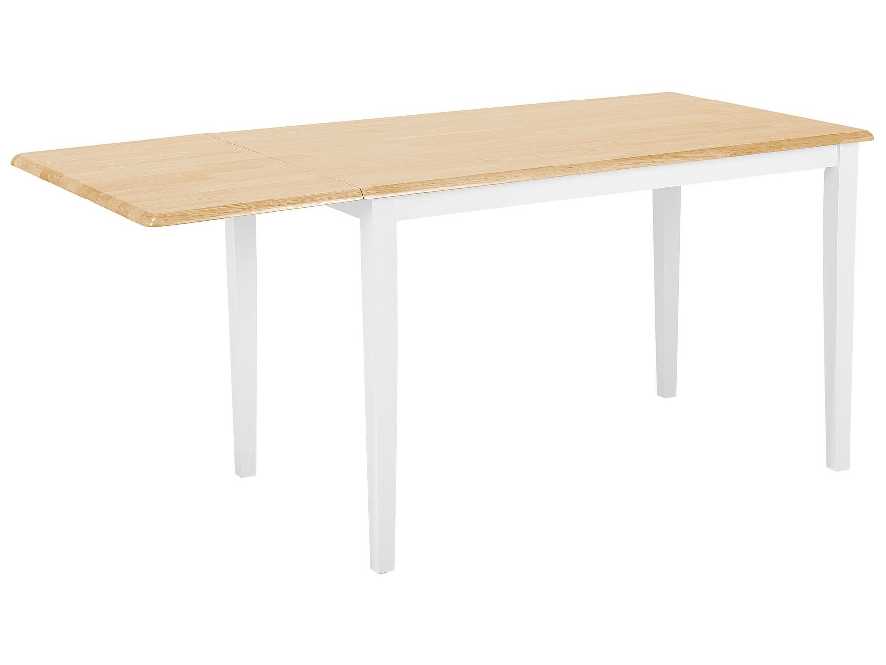 Eettafel uitschuifbaar rubberhout wit 119-159 x 75 cm LOUISIANA_697817