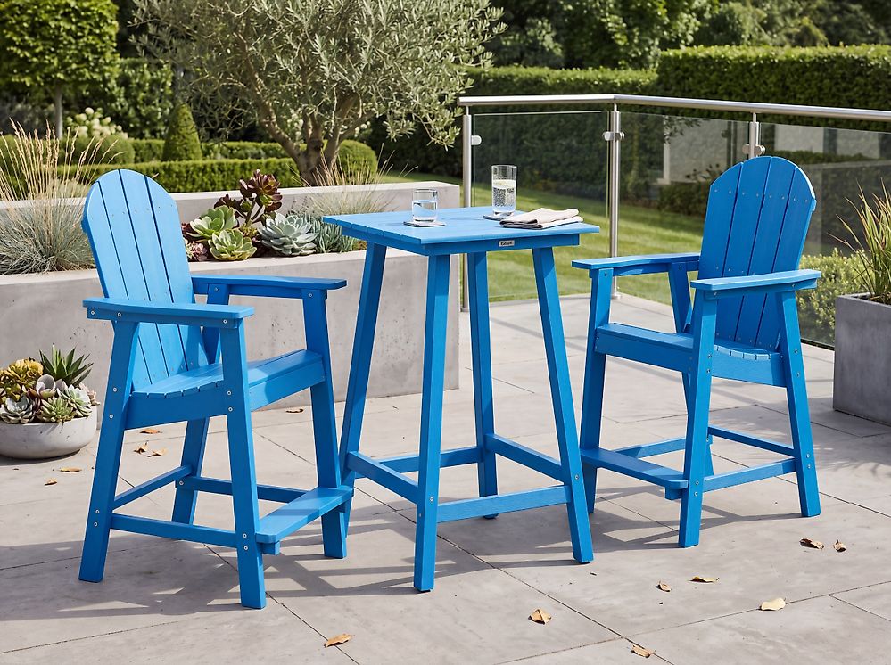 Garden Bar Table ADIRONDACK 60 cm 59 cm Synthetic Material Blue