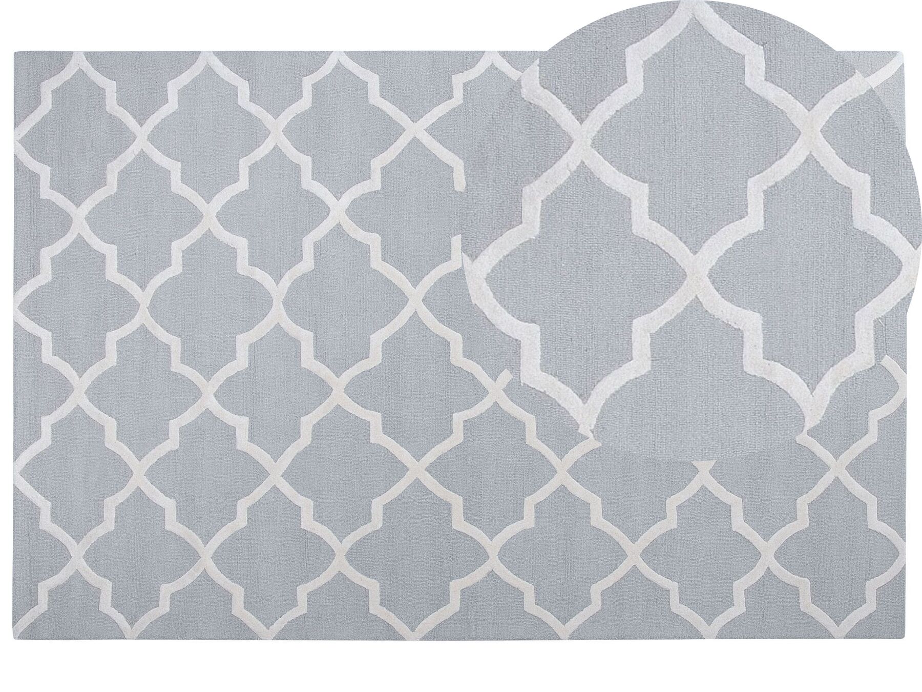 Teppich Wolle grau 200 x 300 cm marokkanisches Muster Kurzflor SILVAN_802950